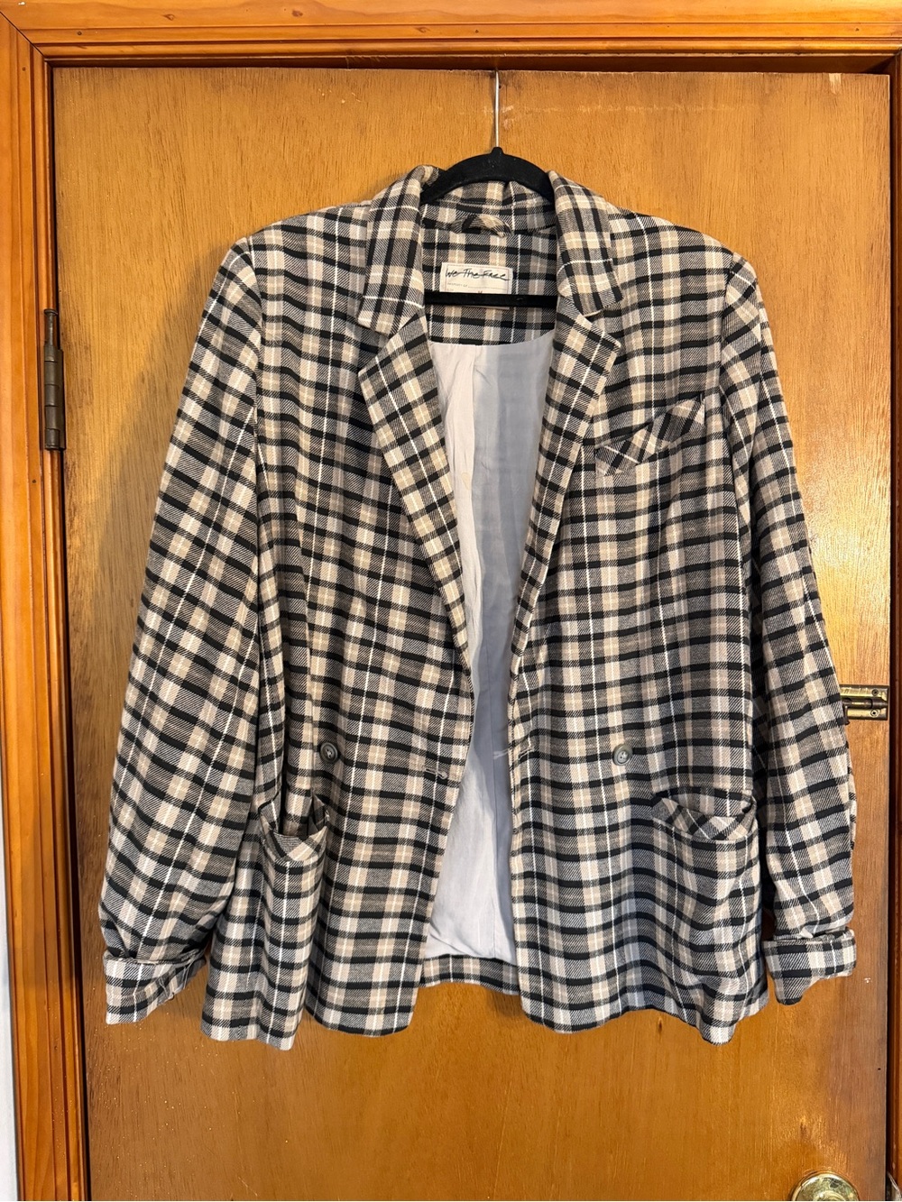 Free People Plaid Oversized Blazer